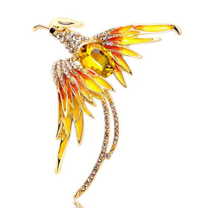 Crystal Phoenix Brooches