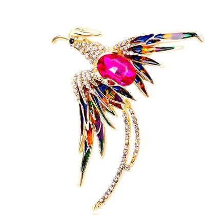 Crystal Phoenix Brooches