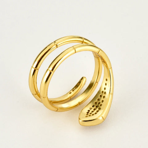 Three-Circle Snake Rings for Women